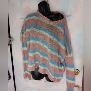 Pastel knit striped kawaii sweater! Euc!